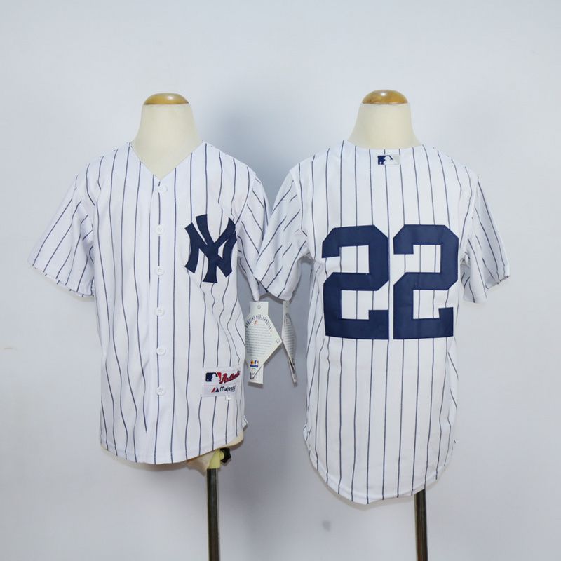 Youth New York Yankees 22 No name White MLB Jerseys